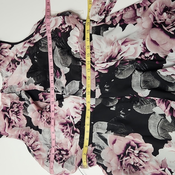 Ashley Stewart Plus Size Maxi Chiffon Floral Hi-Lo Hem Dress - Picture 12 of 16